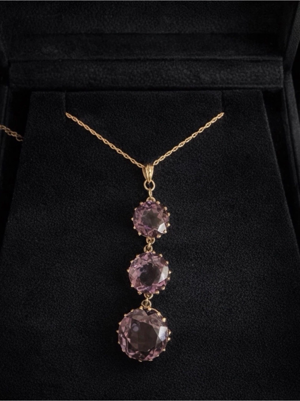 Antique Amethyst Pendant 10k Gold 9ct